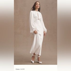 Anthropologie Significant Other Demi Long Sleeve Open-Back Dress